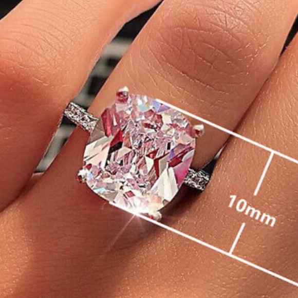 NEW 925 Sterling Silver Square Stone ❇️ Ring - Picture 3 of 10